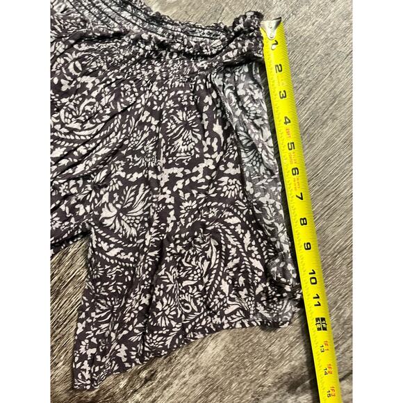 American Eagle Size Large Purple Brown Boho Smocked Peasant Off Shoulder Top - Picture 7 of 7